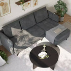 Coolmee Modern L-Shaped Convertible Sectional Sofa, Chenille Sofa Couch with Hidden Storage for Living Room, Apartment, Small Space