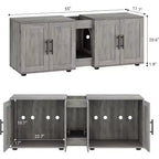 Meuble Cache-litière pour 2 Chats avec Griffoir, Meuble de Toilette en Bois à Double Compartiment et Grand Espace de Rangement