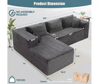 Canapé Homdox 109 Cloud modulable – Canapé d'angle sans armature ultra-confortable, canapé moelleux en velours côtelé à assise profonde pour décoration de salon