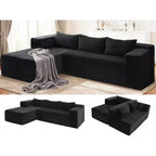 Homdox 109 Cloud Sectional Couch - Ultra Comfy Boneless L-Shape Sofa, Deep Seat Corduroy Fluffy Couch for Living Room Decor