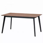 Table à manger Royal Hampton, plateau rectangulaire marron 150 cm, pieds scandinaves noirs