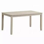 Table de salle à manger Royal Hampton, 150 cm, plateau rectangulaire, finition blanc cassé antique