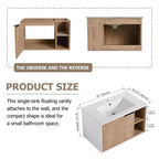 Meuble-lavabo en contreplaqué écologique, résistant aux rayures et à l'eau, avec lavabo en céramique. Assemblage par un adulte requis. Convient aux salles de bain.