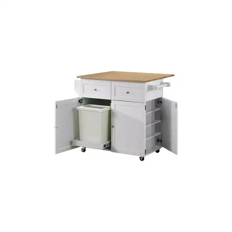 HomeStock 36 in.H Wood Kitchen Carts with 3 Doors and 1 Shelf