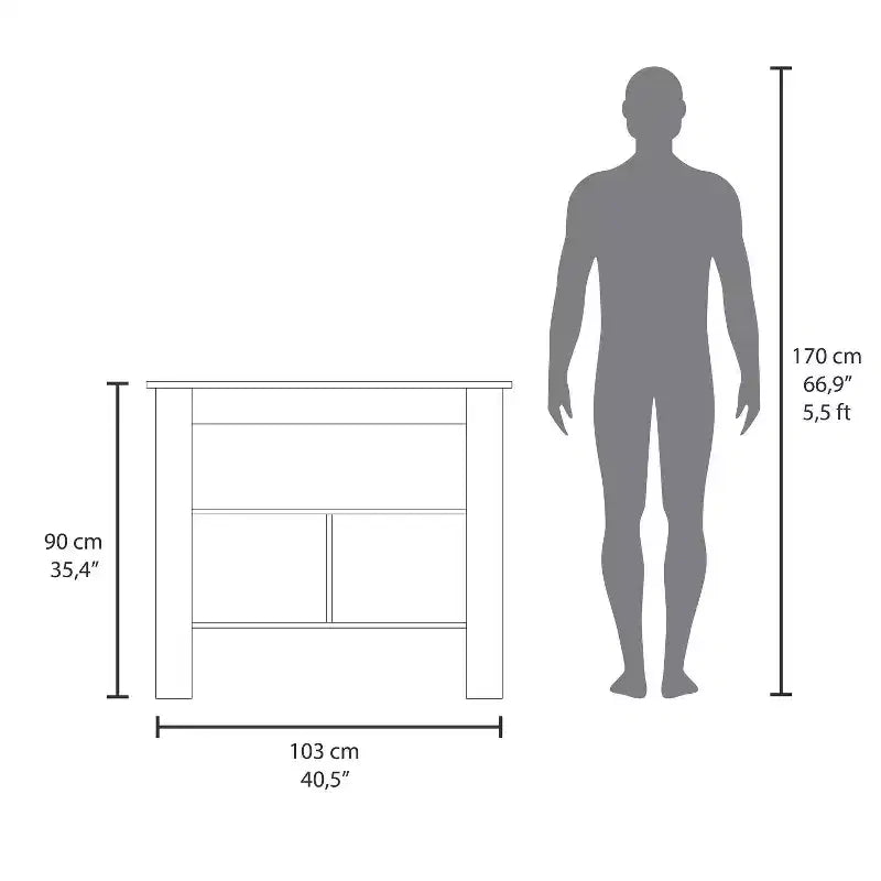HomeStock Îlots de cuisine modulaires en plastique de 89 cm de haut avec 2 étagères