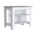 HomeStock Îlots de cuisine modulaires en plastique de 89 cm de haut avec 2 étagères
