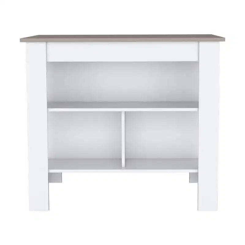 HomeStock Îlots de cuisine modulaires en plastique de 89 cm de haut avec 2 étagères