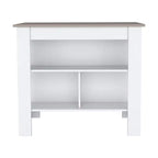 HomeStock Îlots de cuisine modulaires en plastique de 89 cm de haut avec 2 étagères