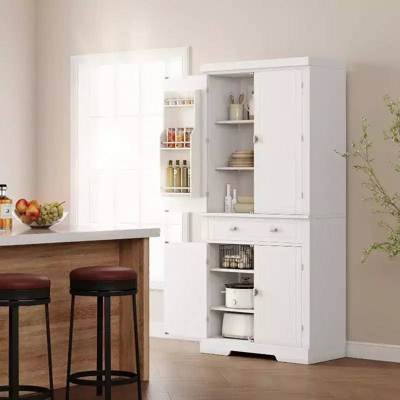 Armoire de rangement de cuisine en bois de 72 pouces avec tiroir, meuble de cuisine compact