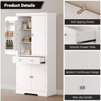 Armoire de rangement de cuisine en bois de 72 pouces avec tiroir, meuble de cuisine compact