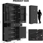 Armoire de rangement de cuisine en bois de 72 pouces avec tiroir, meuble de cuisine compact