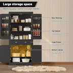 Armoire de rangement de cuisine en bois de 72 pouces avec tiroir, meuble de cuisine compact