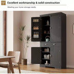 Armoire de rangement de cuisine en bois de 72 pouces avec tiroir, meuble de cuisine compact