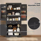 Armoire de rangement de cuisine en bois de 72 pouces avec tiroir, meuble de cuisine compact