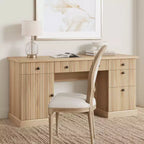 Rangement de bureau à domicile cannelé, bureau de direction moderne de 60 pouces avec station de charge, bureau d'écriture en bois avec tiroirs de classement pour salle d'étude