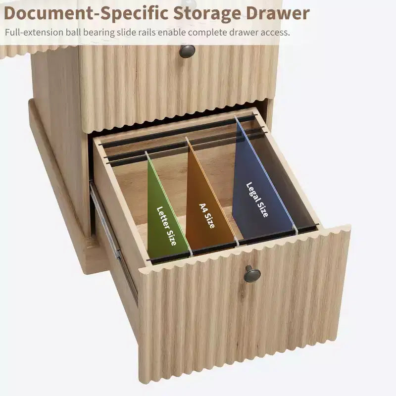 Rangement de bureau à domicile cannelé, bureau de direction moderne de 60 pouces avec station de charge, bureau d'écriture en bois avec tiroirs de classement pour salle d'étude