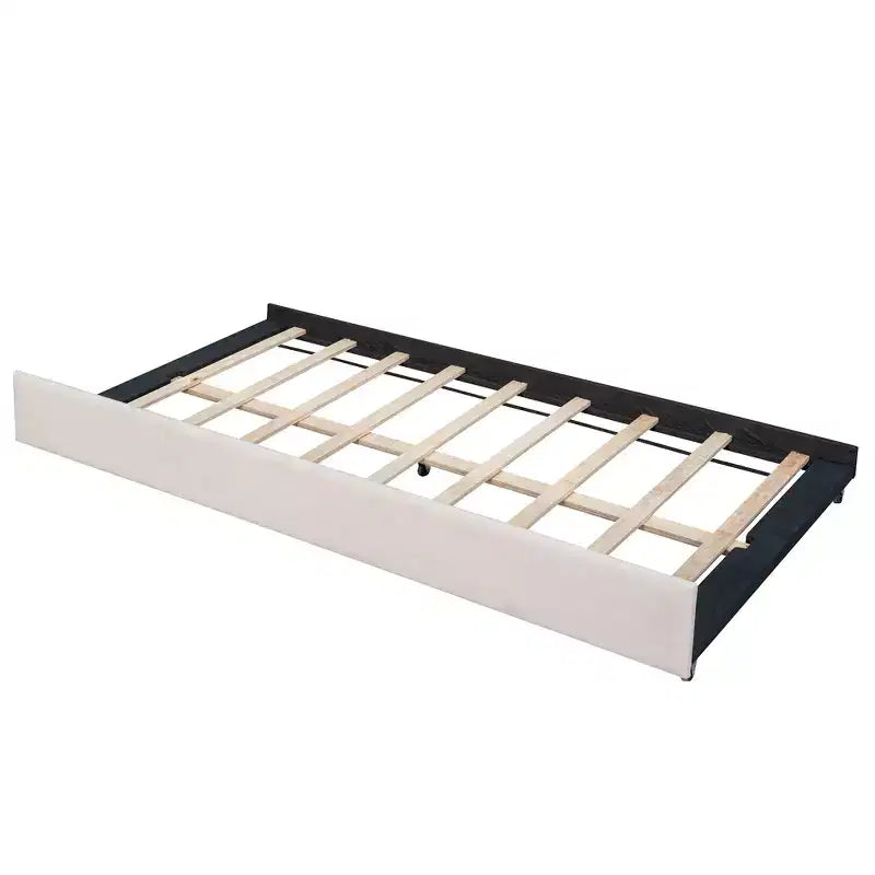 Lit de repos capitonné pour lit jumeau avec lit gigogne, canapé-lit en velours avec tête de lit et accoudoirs pour salon