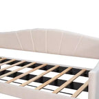 Lit de repos capitonné pour lit jumeau avec lit gigogne, canapé-lit en velours avec tête de lit et accoudoirs pour salon