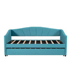 Lit de repos capitonné pour lit jumeau avec lit gigogne, canapé-lit en velours avec tête de lit et accoudoirs pour salon