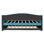 Lit de repos capitonné pour lit jumeau avec lit gigogne, canapé-lit en velours avec tête de lit et accoudoirs pour salon
