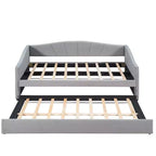 Lit de repos capitonné pour lit jumeau avec lit gigogne, canapé-lit en velours avec tête de lit et accoudoirs pour salon
