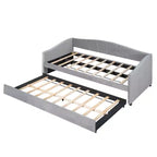 Lit de repos capitonné pour lit jumeau avec lit gigogne, canapé-lit en velours avec tête de lit et accoudoirs pour salon