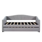 Lit de repos capitonné pour lit jumeau avec lit gigogne, canapé-lit en velours avec tête de lit et accoudoirs pour salon