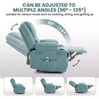 Fauteuil inclinable massant surdimensionné GustoWave avec fonction chauffante pour adultes, canapé inclinable manuel en tissu avec poche latérale, lin
