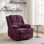 Fauteuil inclinable massant surdimensionné GustoWave avec fonction chauffante pour adultes, canapé inclinable manuel en tissu avec poche latérale, lin