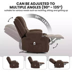 Fauteuil inclinable massant surdimensionné GustoWave avec fonction chauffante pour adultes, canapé inclinable manuel en tissu avec poche latérale, lin