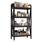 Homy Casa Étagère décorative à 4 niveaux en acier et bois de 85,09 cm, étagère de rangement industrielle moderne pour salon, bureau et cuisine, marron rustique