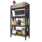Homy Casa Étagère décorative à 4 niveaux en acier et bois de 85,09 cm, étagère de rangement industrielle moderne pour salon, bureau et cuisine, marron rustique
