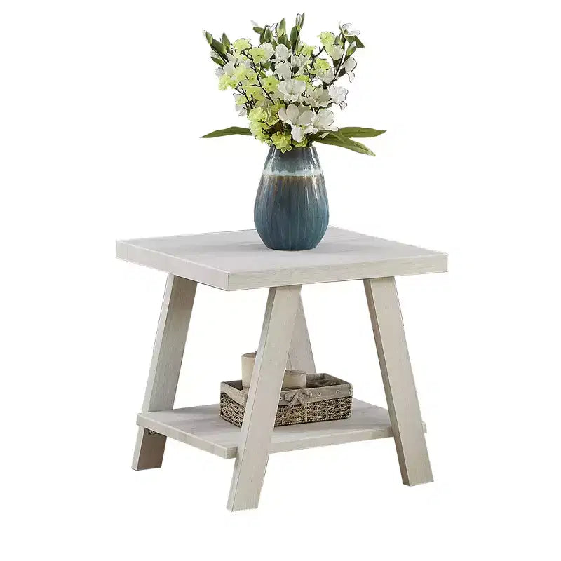 Table d'appoint avec étagère en bois répliqué contemporain Athens de Roundhill Furniture