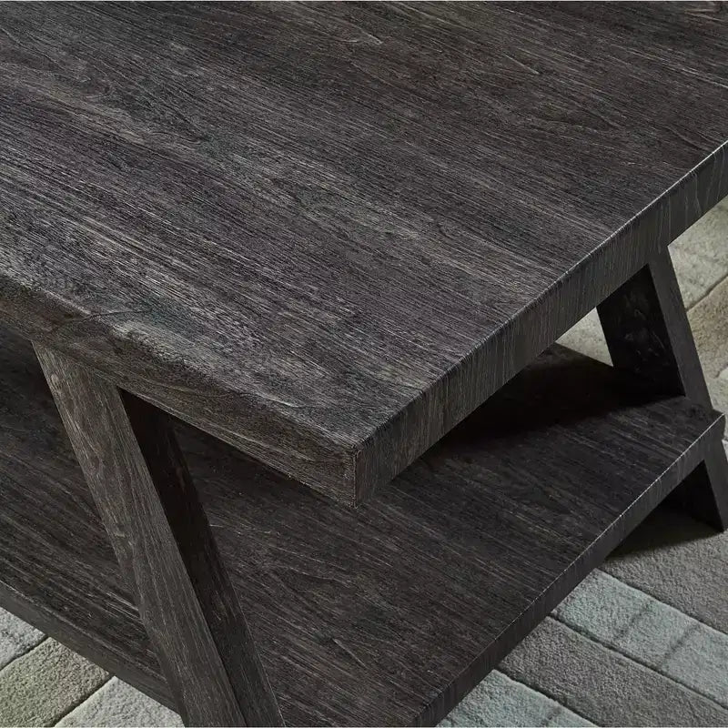 Table d'appoint avec étagère en bois répliqué contemporain Athens de Roundhill Furniture