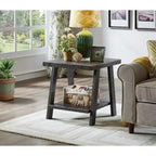 Table d'appoint avec étagère en bois répliqué contemporain Athens de Roundhill Furniture
