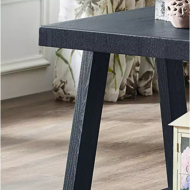 Table d'appoint avec étagère en bois répliqué contemporain Athens de Roundhill Furniture