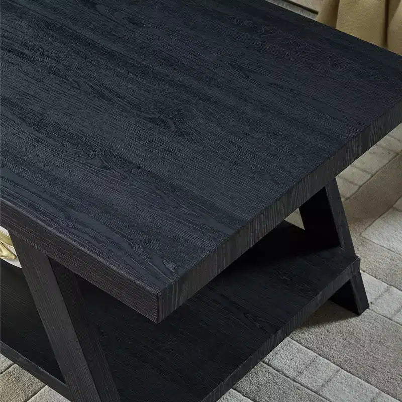 Table d'appoint avec étagère en bois répliqué contemporain Athens de Roundhill Furniture