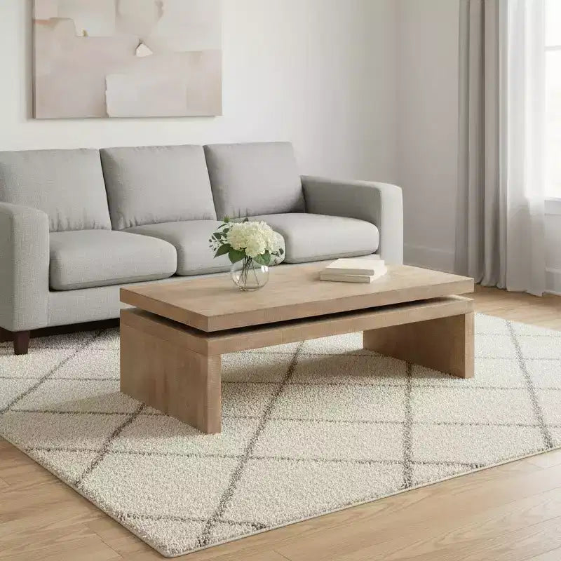Table basse flottante en bois naturel vieilli HomeRoots 48