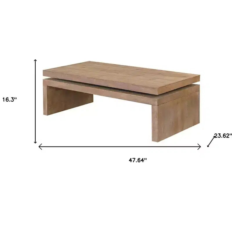 Table basse flottante en bois naturel vieilli HomeRoots 48