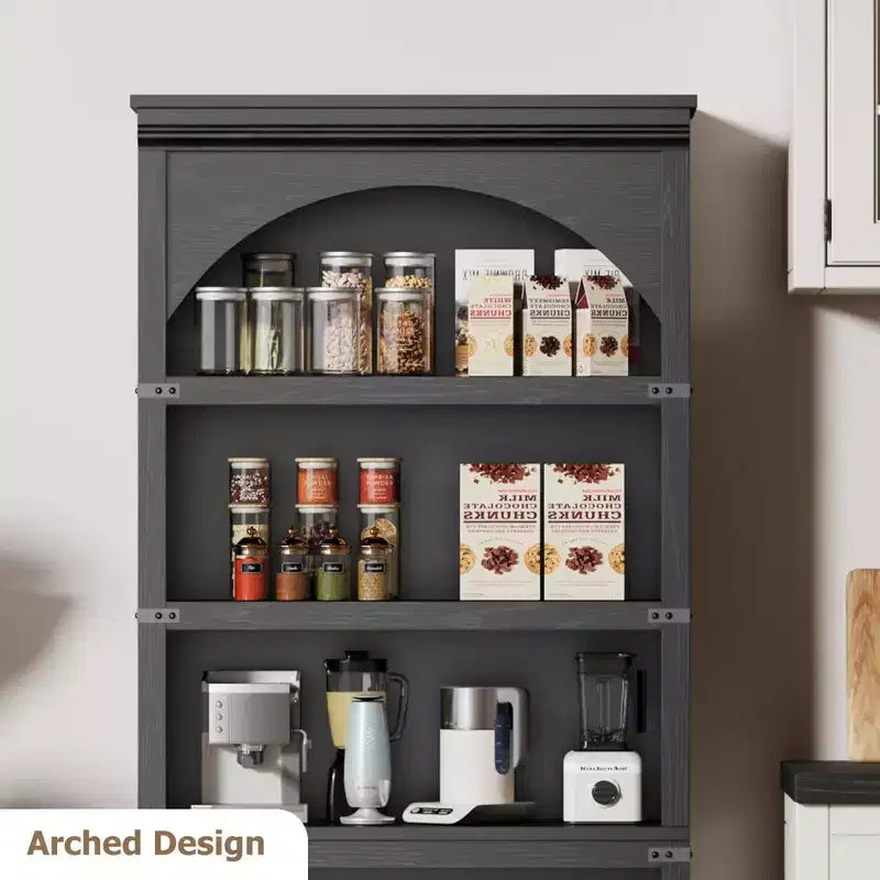 Étagère de 170 cm, meuble de rangement à 5 niveaux avec cadre en métal, organisateur de rangement style ferme avec étagères ouvertes, pour bureau, salon, chambre à coucher