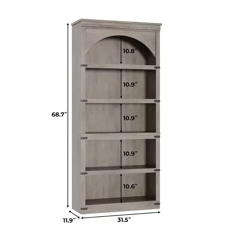 Étagère de 170 cm, meuble de rangement à 5 niveaux avec cadre en métal, organisateur de rangement style ferme avec étagères ouvertes, pour bureau, salon, chambre à coucher