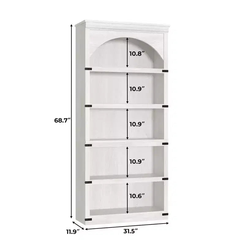 Étagère de 170 cm, meuble de rangement à 5 niveaux avec cadre en métal, organisateur de rangement style ferme avec étagères ouvertes, pour bureau, salon, chambre à coucher