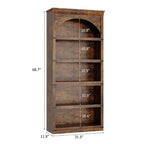 Étagère de 170 cm, meuble de rangement à 5 niveaux avec cadre en métal, organisateur de rangement style ferme avec étagères ouvertes, pour bureau, salon, chambre à coucher