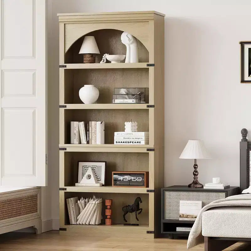 Étagère de 170 cm, meuble de rangement à 5 niveaux avec cadre en métal, organisateur de rangement style ferme avec étagères ouvertes, pour bureau, salon, chambre à coucher