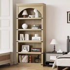 Étagère de 170 cm, meuble de rangement à 5 niveaux avec cadre en métal, organisateur de rangement style ferme avec étagères ouvertes, pour bureau, salon, chambre à coucher