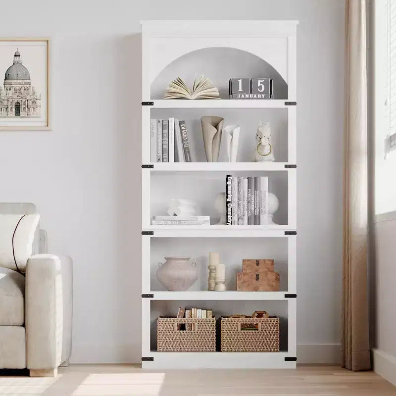 Étagère de 170 cm, meuble de rangement à 5 niveaux avec cadre en métal, organisateur de rangement style ferme avec étagères ouvertes, pour bureau, salon, chambre à coucher