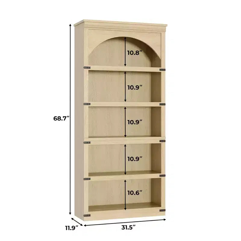 Étagère de 170 cm, meuble de rangement à 5 niveaux avec cadre en métal, organisateur de rangement style ferme avec étagères ouvertes, pour bureau, salon, chambre à coucher