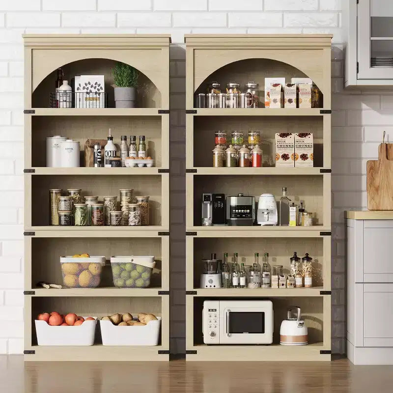 Étagère de 170 cm, meuble de rangement à 5 niveaux avec cadre en métal, organisateur de rangement style ferme avec étagères ouvertes, pour bureau, salon, chambre à coucher