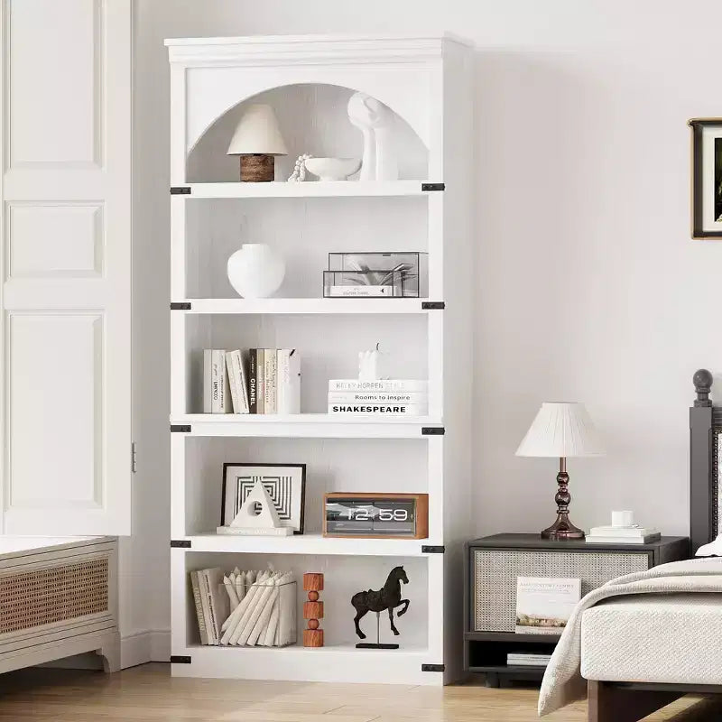 Étagère de 170 cm, meuble de rangement à 5 niveaux avec cadre en métal, organisateur de rangement style ferme avec étagères ouvertes, pour bureau, salon, chambre à coucher