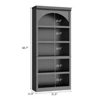 Étagère de 170 cm, meuble de rangement à 5 niveaux avec cadre en métal, organisateur de rangement style ferme avec étagères ouvertes, pour bureau, salon, chambre à coucher